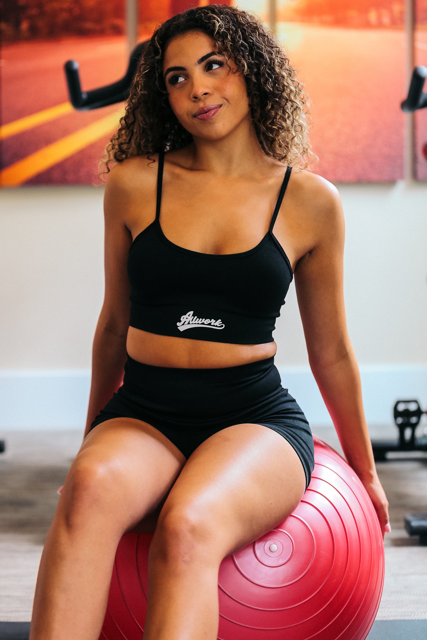 AllWork Sports Bra & Biker Short Set