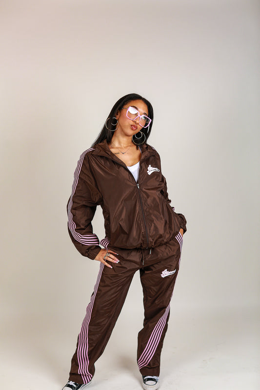 Mocha AllWork Racer Track Suit